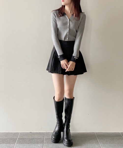 one way(ワンウェイ)の「フェザーポロ襟ニット(ニット/セーター・レディース・ホワイト/ブラック/グレー/ピンク・FREE)」の21枚目の写真