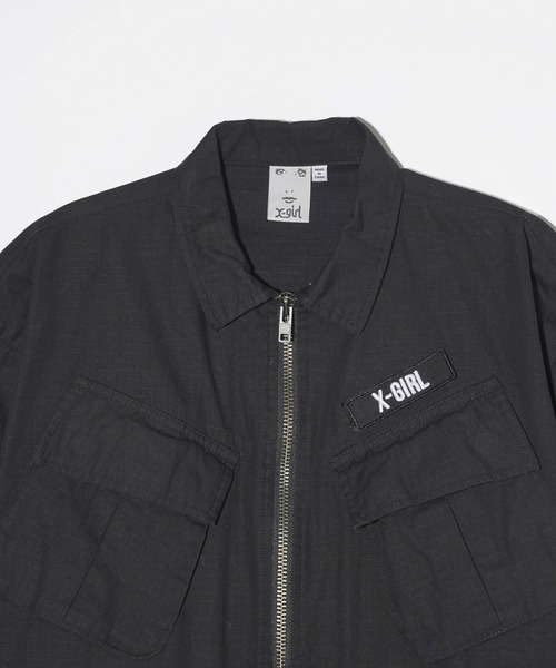 X-girl（エックスガール）の「MILITARY SHIRT（ミリタリージャケット・レディース・オリーブ/ブラック/ベージュ・M/S）」の14枚目の写真