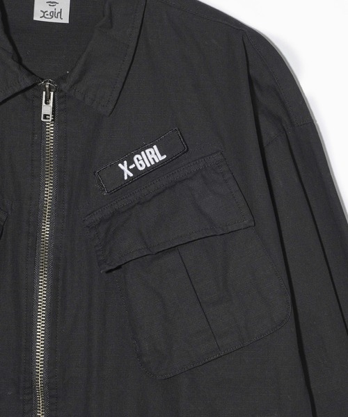 X-girl（エックスガール）の「MILITARY SHIRT（ミリタリージャケット・レディース・オリーブ/ブラック/ベージュ・M/S）」の5枚目の写真