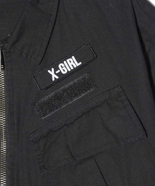 X-girl（エックスガール）の「MILITARY SHIRT（ミリタリージャケット・レディース・オリーブ/ブラック/ベージュ・M/S）」の6枚目の写真