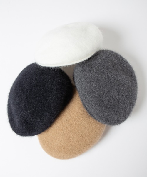 RACAL（ラカル）の「Angola Knit Hunting / アンゴラニットハンチング（ハンチング/ベレー帽・メンズ・ブラック/チャコールグレー・LARGE/MEDIUM）」の3枚目の写真