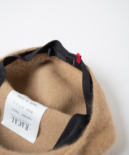 RACAL（ラカル）の「Angola Knit Hunting / アンゴラニットハンチング（ハンチング/ベレー帽・メンズ・ブラック/チャコールグレー・LARGE/MEDIUM）」の6枚目の写真