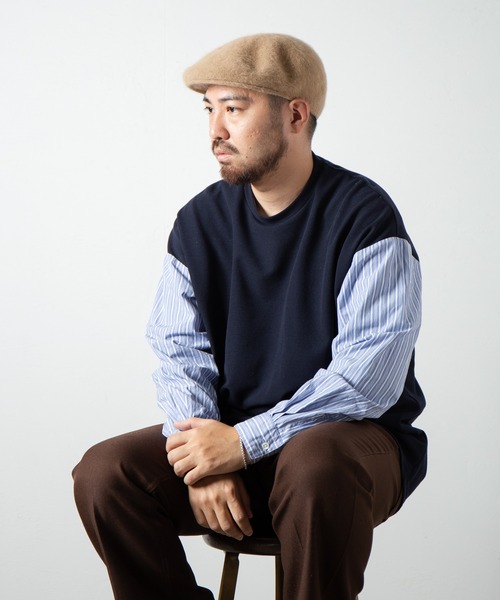 RACAL（ラカル）の「Angola Knit Hunting / アンゴラニットハンチング（ハンチング/ベレー帽・メンズ・ブラック/チャコールグレー・LARGE/MEDIUM）」の16枚目の写真