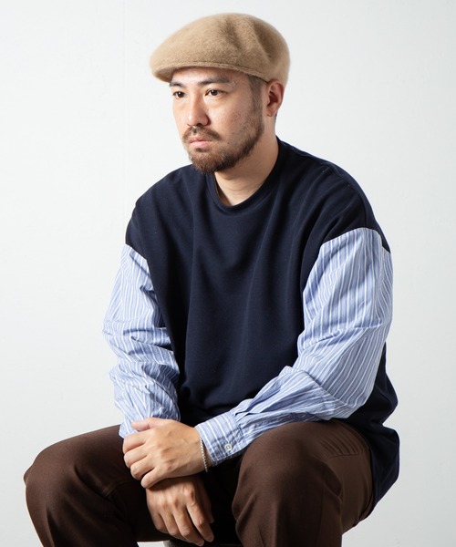 RACAL（ラカル）の「Angola Knit Hunting / アンゴラニットハンチング（ハンチング/ベレー帽・メンズ・ブラック/チャコールグレー・LARGE/MEDIUM）」の17枚目の写真
