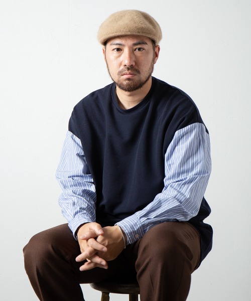 RACAL（ラカル）の「Angola Knit Hunting / アンゴラニットハンチング（ハンチング/ベレー帽・メンズ・ブラック/チャコールグレー・LARGE/MEDIUM）」の18枚目の写真