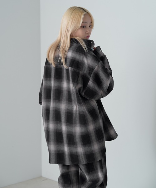 BLAMINK チェックレギュラーカラーシャツブラウス BLAMINK(ブラミンク)｜【BLMK】 チェックレギュラーカラーシャツ