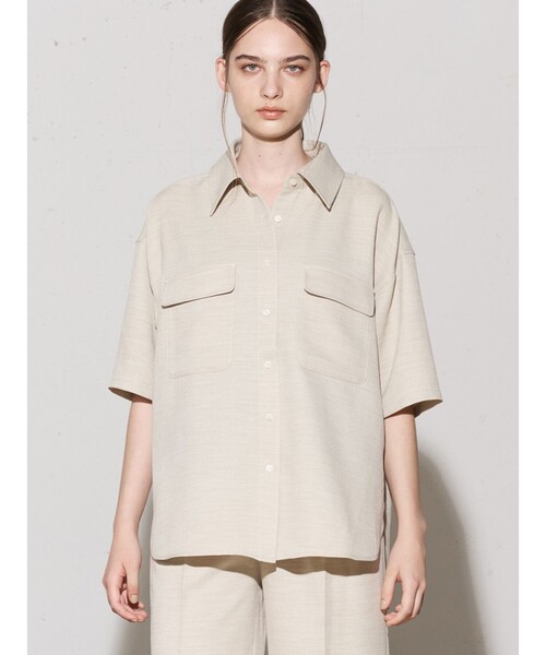 【セール】MIDIUMISOLID for Ladies リネンライクリラックスシャツ（シャツ/ブラウス）｜MIDIUMISOLID（ミディウミソリッド）