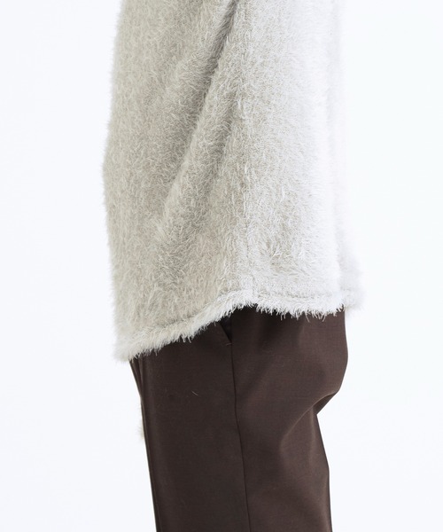 STUDIOUS(ステュディオス)の「フェザーナイロンクルーネックニット(ニット/セーター・メンズ・ライトグレー/ブラック/ネイビー/マルチ・1/2)」の16枚目の写真