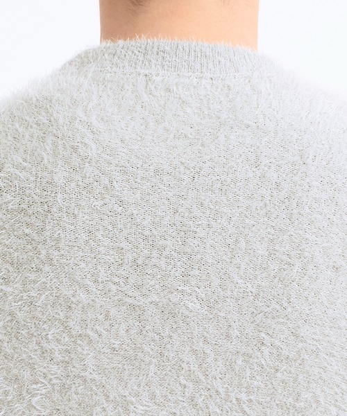 STUDIOUS(ステュディオス)の「フェザーナイロンクルーネックニット(ニット/セーター・メンズ・ライトグレー/ブラック/ネイビー/マルチ・1/2)」の8枚目の写真