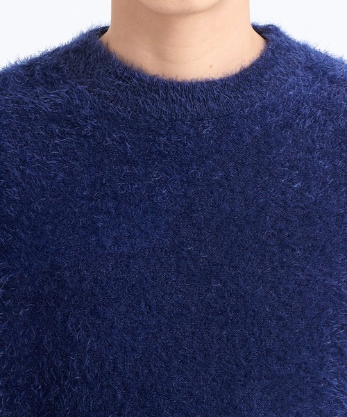 STUDIOUS(ステュディオス)の「フェザーナイロンクルーネックニット(ニット/セーター・メンズ・ライトグレー/ブラック/ネイビー/マルチ・1/2)」の6枚目の写真