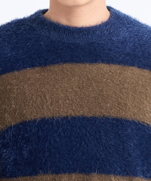 STUDIOUS(ステュディオス)の「フェザーナイロンクルーネックニット(ニット/セーター・メンズ・ライトグレー/ブラック/ネイビー/マルチ・1/2)」の18枚目の写真