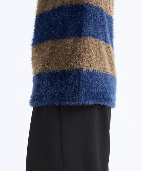 STUDIOUS(ステュディオス)の「フェザーナイロンクルーネックニット(ニット/セーター・メンズ・ライトグレー/ブラック/ネイビー/マルチ・1/2)」の13枚目の写真