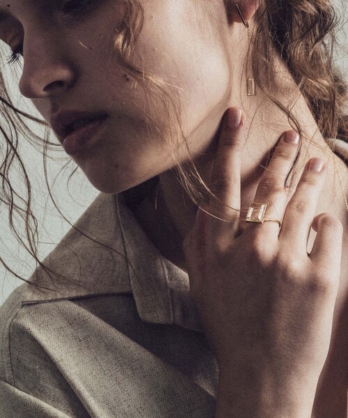 エテビジュー　グリムクォーツ　18kリング　サイズ13 ete bijoux（エテビジュー）の「○K18YG グリーム クォーツ