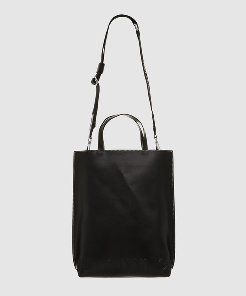 GANNI（ガニー）の「Banner Medium Tote（トートバッグ・レディース・ブラック・ONE SIZE）」の3枚目の写真
