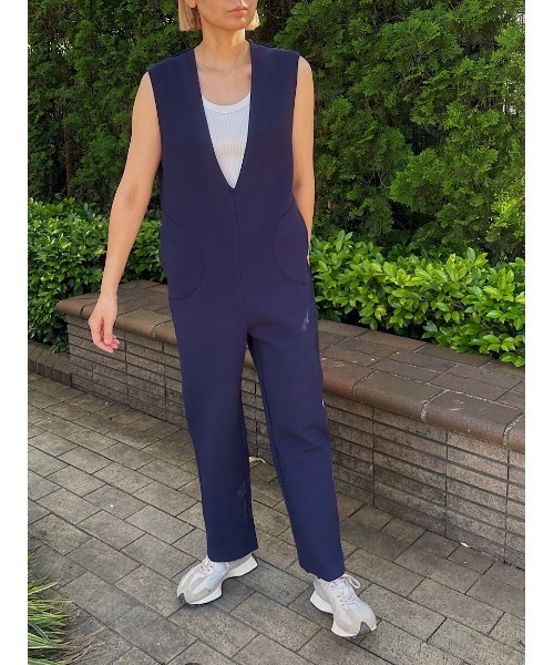 null.（ヌル）の「DEEP Vネックオールインワン（つなぎ/オールインワン