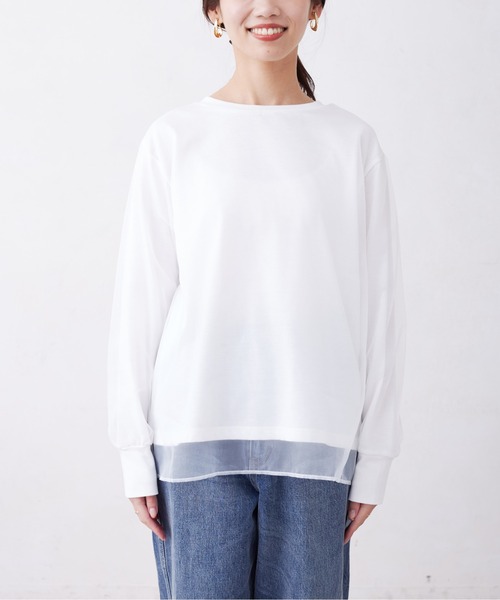 Chez toi(シェトワ)の「オーガンジーレイヤードプルオーバー(シャツ/ブラウス・レディース・オフホワイト/ブラック/グレー・FREE)」の14枚目の写真