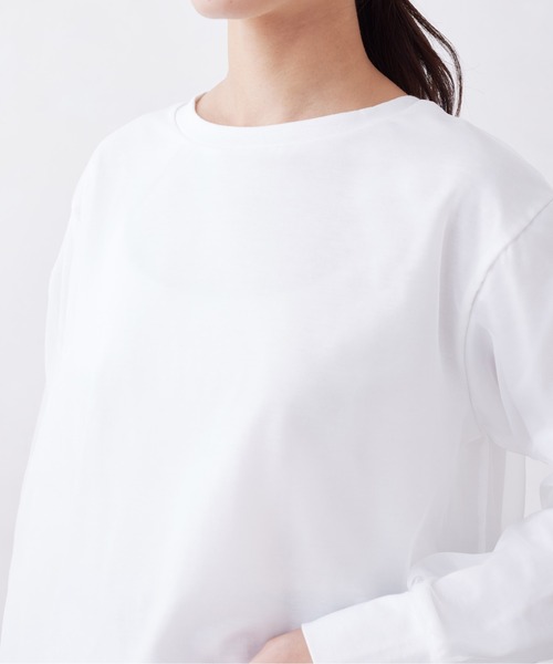 Chez toi(シェトワ)の「オーガンジーレイヤードプルオーバー(シャツ/ブラウス・レディース・オフホワイト/ブラック/グレー・FREE)」の16枚目の写真