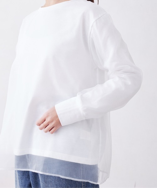 Chez toi(シェトワ)の「オーガンジーレイヤードプルオーバー(シャツ/ブラウス・レディース・オフホワイト/ブラック/グレー・FREE)」の17枚目の写真