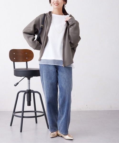 Chez toi(シェトワ)の「オーガンジーレイヤードプルオーバー(シャツ/ブラウス・レディース・オフホワイト/ブラック/グレー・FREE)」の13枚目の写真