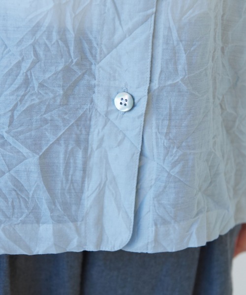 yuni（ユニ　）の「120/2コットンナイロン　キャッチワッシャー　シャツジャケット（シャツ/ブラウス・レディース・グレー/ホワイト/ボルドー/ブラック・FREE）」の17枚目の写真