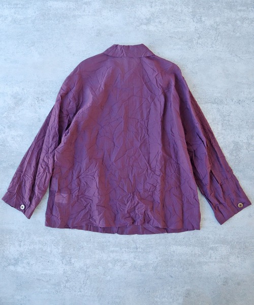 yuni（ユニ　）の「120/2コットンナイロン　キャッチワッシャー　シャツジャケット（シャツ/ブラウス・レディース・グレー/ホワイト/ボルドー/ブラック・FREE）」の22枚目の写真