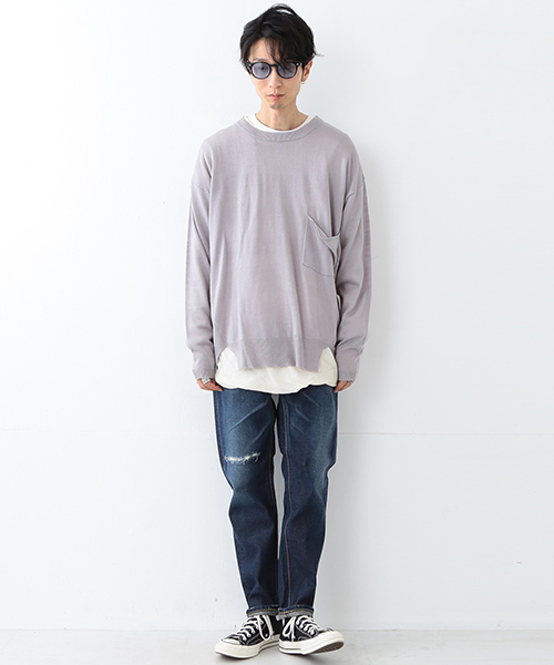 LABRAT(ラブラット)の「LABRAT / ビッグ ニット(ニット/セーター・メンズ・グレー/ネイビー・MEDIUM/SMALL)」の17枚目の写真