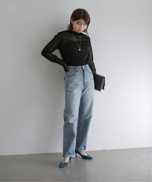 La TOTALITE（ラトータリテ）の「《追加2》シアースタンドプルオーバー（Tシャツ/カットソー・レディース・ブルー/ホワイト/ブラック・FREE）」の5枚目の写真