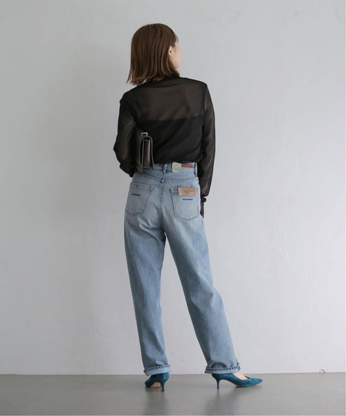 La TOTALITE（ラトータリテ）の「《追加2》シアースタンドプルオーバー（Tシャツ/カットソー・レディース・ブルー/ホワイト/ブラック・FREE）」の7枚目の写真
