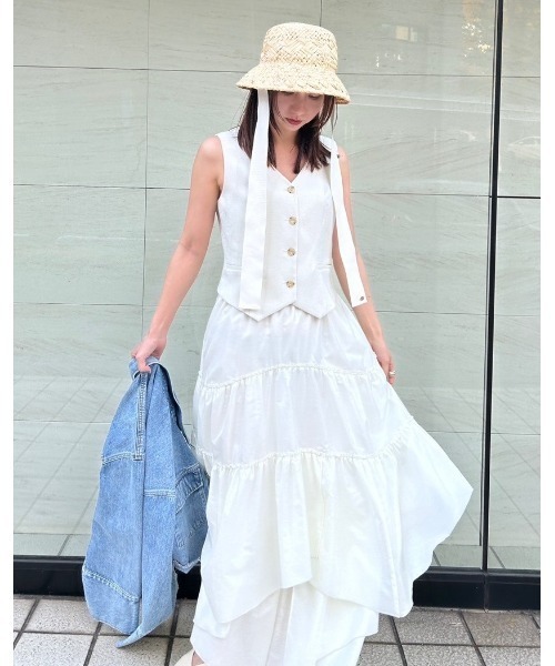 FRAY I.D（フレイアイディー）の「コーン柄編みバケットハット（ハット・レディース・ベージュ/ブラック・FREE）」の3枚目の写真