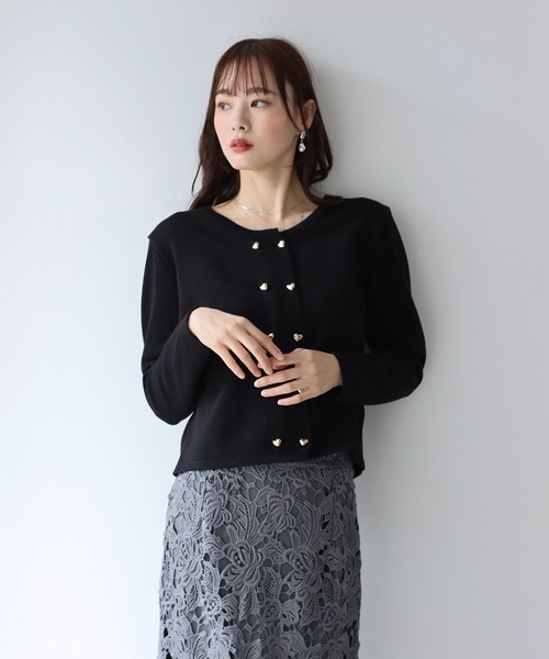 BLUEEAST（ブルーイースト）の「ハートボタンカーディガン（カーディガン/ボレロ・レディース・アイボリー/ブラック/ブルー/ピンク/ネイビー/ブラウン・MEDIUM）」の21枚目の写真