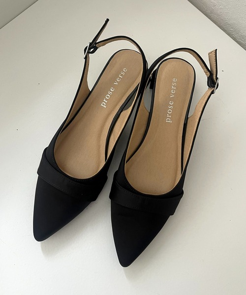 prose verse（プロズヴェール）の「【サテン】リボン2wayバックストラップミュール（パンプス・レディース・ブラック・LARGE/MEDIUM/SMALL）」の4枚目の写真