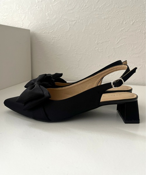 prose verse（プロズヴェール）の「【サテン】リボン2wayバックストラップミュール（パンプス・レディース・ブラック・LARGE/MEDIUM/SMALL）」の10枚目の写真
