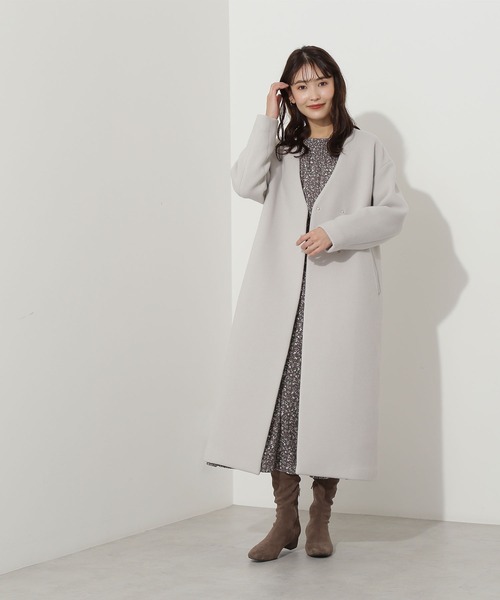 NATURAL BEAUTY BASIC」 ノーカラーコート SMALL ベージュ レディース 