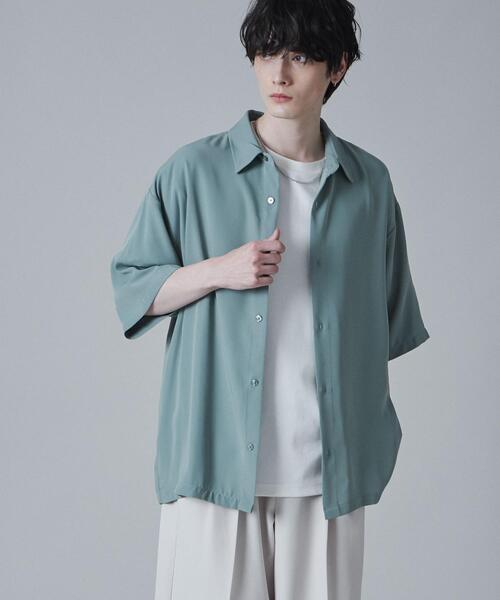 LUCY(ルーシー)の「LUCY/トロミBIGシャツ(シャツ/ブラウス・メンズ・グリーン/ライトグレー/ホワイト/ブラック・LARGE/MEDIUM)」の4枚目の写真