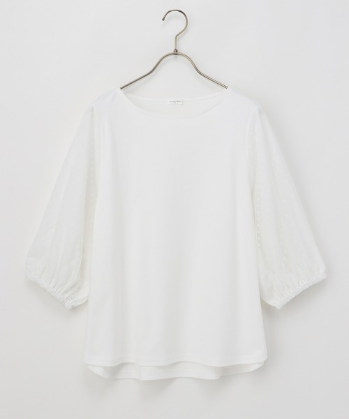 異素材トップス セール】シアー袖異素材トップス（Tシャツ/カットソー）｜Honeys