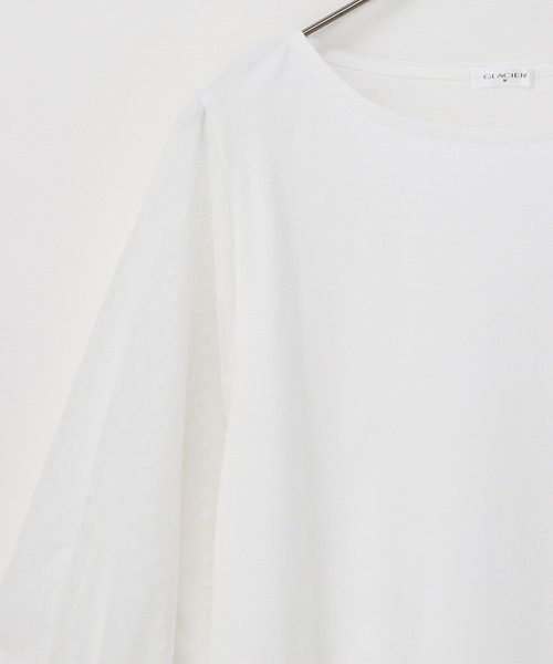 異素材トップス Honeys（ハニーズ）の「6分袖異素材トップス（Tシャツ