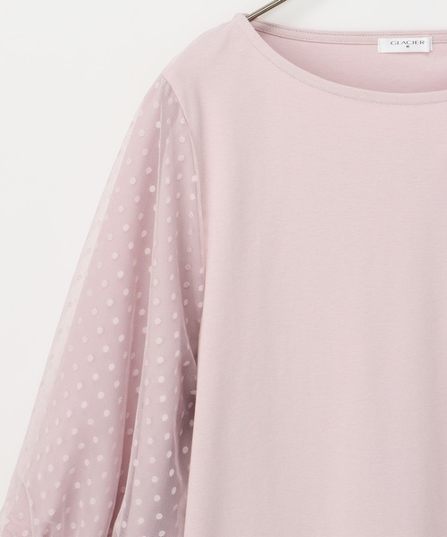 セール】6分袖異素材トップス（Tシャツ/カットソー）｜Honeys