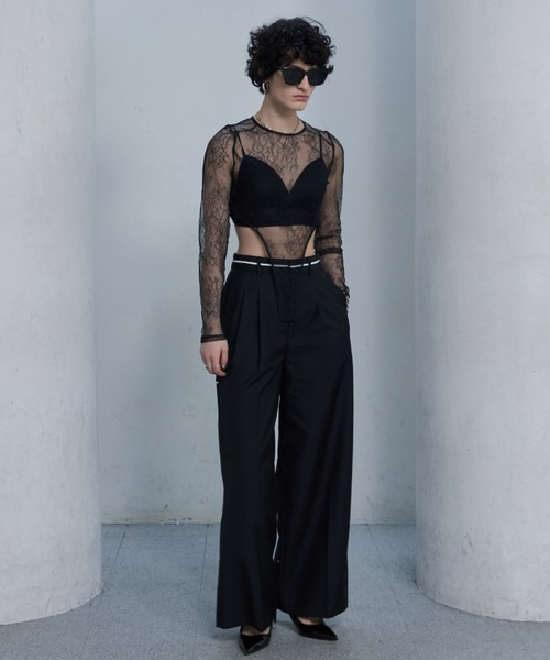 （新品✨）CORSET HEM LACE TOPS black josemoon JOSE MOON（ジョゼムーン）の「CORSET HEM LACE TOPS/コルセット