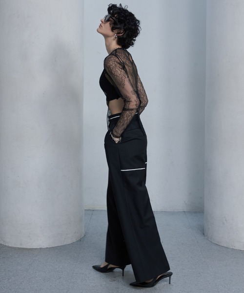 （新品✨）CORSET HEM LACE TOPS black josemoon 71WSePwjweL._AC_SL1500_.jpg