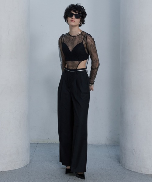 【josemoon】corset hem lace tops /black JOSE MOON（ジョゼムーン）の「CORSET HEM LACE TOPS/コルセット