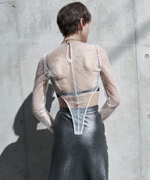 （新品✨）CORSET HEM LACE TOPS black josemoon JOSE MOON（ジョゼムーン）の「CORSET HEM LACE TOPS/コルセット