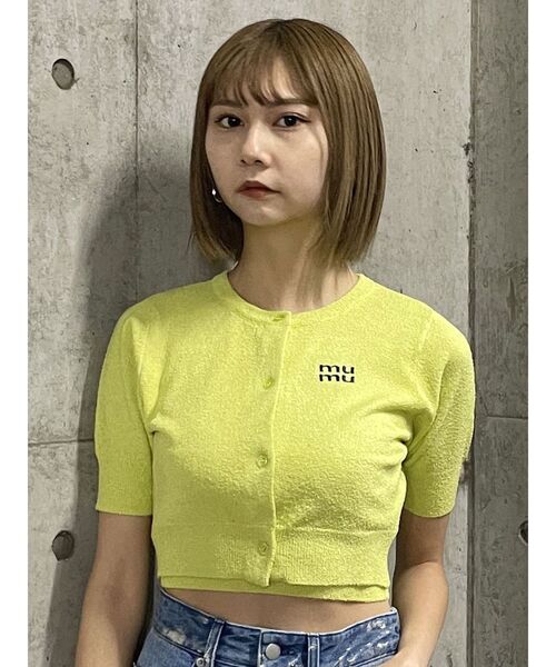 MURUA(ムルーア)の「コンパクトアンサンブルニット(ニット/セーター・レディース・ライトグリーン/ブラック/ブルー・FREE)」の4枚目の写真