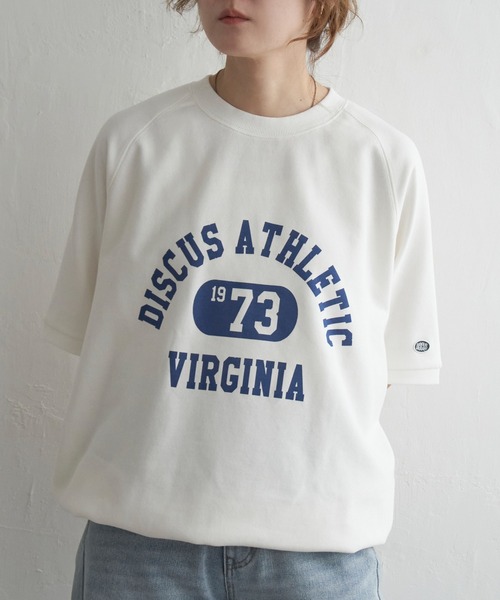 DISCUS ATHLETIC(ディスカス アスレチック)の「DISCUS ATHLETIC ロゴ半袖スウェットT(Tシャツ/カットソー・レディース・ブラック/ホワイト/ライトグレー・M)」の2枚目の写真