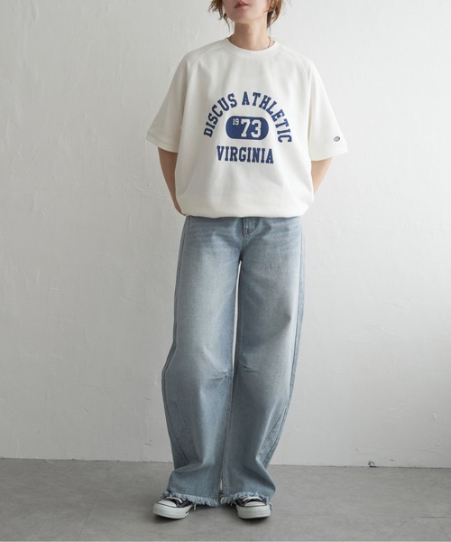 DISCUS ATHLETIC(ディスカス アスレチック)の「DISCUS ATHLETIC ロゴ半袖スウェットT(Tシャツ/カットソー・レディース・ブラック/ホワイト/ライトグレー・M)」の21枚目の写真
