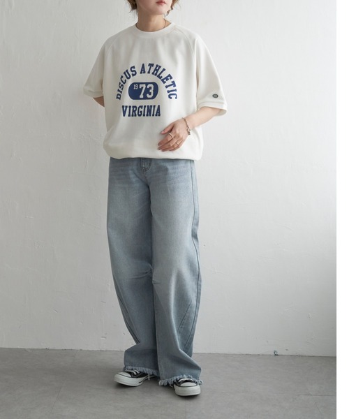 DISCUS ATHLETIC(ディスカス アスレチック)の「DISCUS ATHLETIC ロゴ半袖スウェットT(Tシャツ/カットソー・レディース・ブラック/ホワイト/ライトグレー・M)」の22枚目の写真