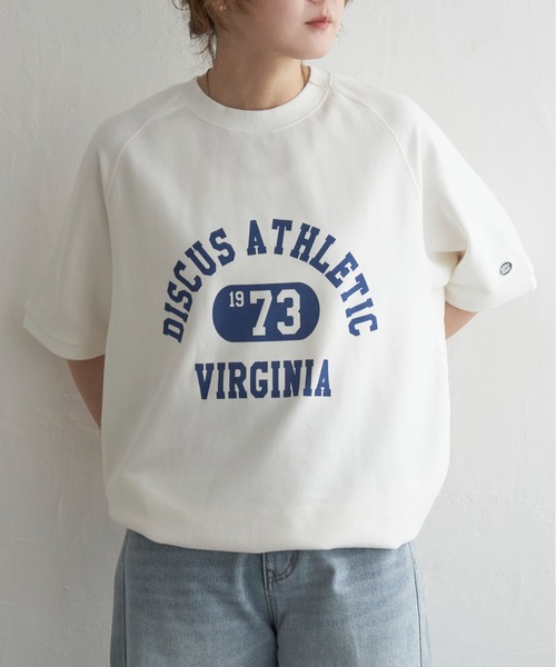 DISCUS ATHLETIC(ディスカス アスレチック)の「DISCUS ATHLETIC ロゴ半袖スウェットT(Tシャツ/カットソー・レディース・ブラック/ホワイト/ライトグレー・M)」の18枚目の写真