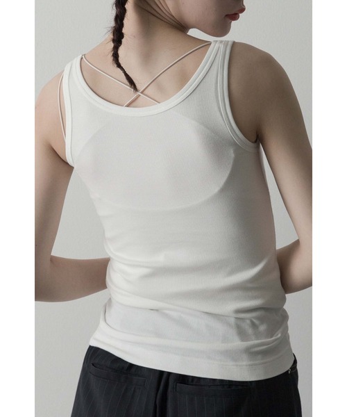 Limue(リミュ)の「シルケットリブタンクトップ(Tシャツ/カットソー・レディース・ホワイト/ブラック/チャコールグレー/ベージュ・FREE)」の20枚目の写真
