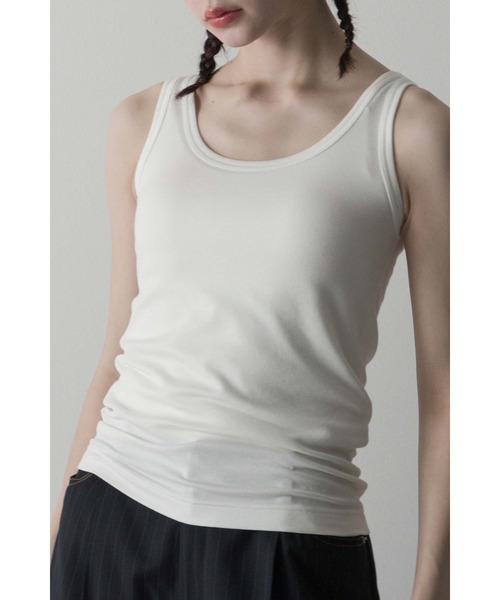 Limue(リミュ)の「シルケットリブタンクトップ(Tシャツ/カットソー・レディース・ホワイト/ブラック/チャコールグレー/ベージュ・FREE)」の19枚目の写真