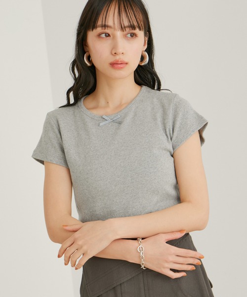 VIS(ビス)の「【WEB/一部店舗限定】パターンメッシュミニTシャツ(Tシャツ/カットソー・レディース・ピンク/ホワイト系その他/ホワイト系その他2/グレー・FREE)」の19枚目の写真