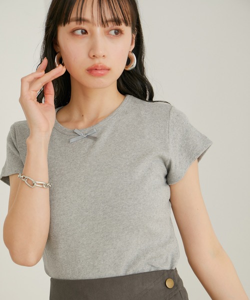 VIS(ビス)の「【WEB/一部店舗限定】パターンメッシュミニTシャツ(Tシャツ/カットソー・レディース・ピンク/ホワイト系その他/ホワイト系その他2/グレー・FREE)」の18枚目の写真